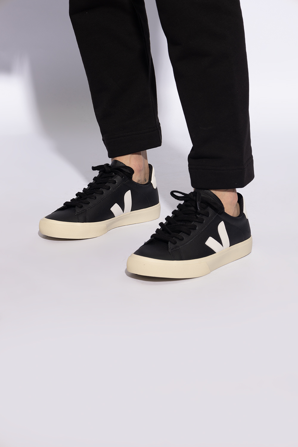 Veja Chromefree Field Leather Sneakers Shoes In Black | ModeSens